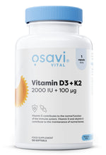 Vitamin D3 + K2, 2000IU + 100mcg - 120 softgels - Osavi