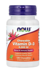 Vitamin D-3, 5000 IU (Chewable) - 120 chewables - NOW Foods