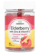 Elderberry Gummies with Zinc & Vitamin C, Lemon Raspberry - 60 gummies - Swanson