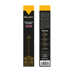 Bilovit natūralios aromatinės smilkalų lazdelės Geranium - 40 g