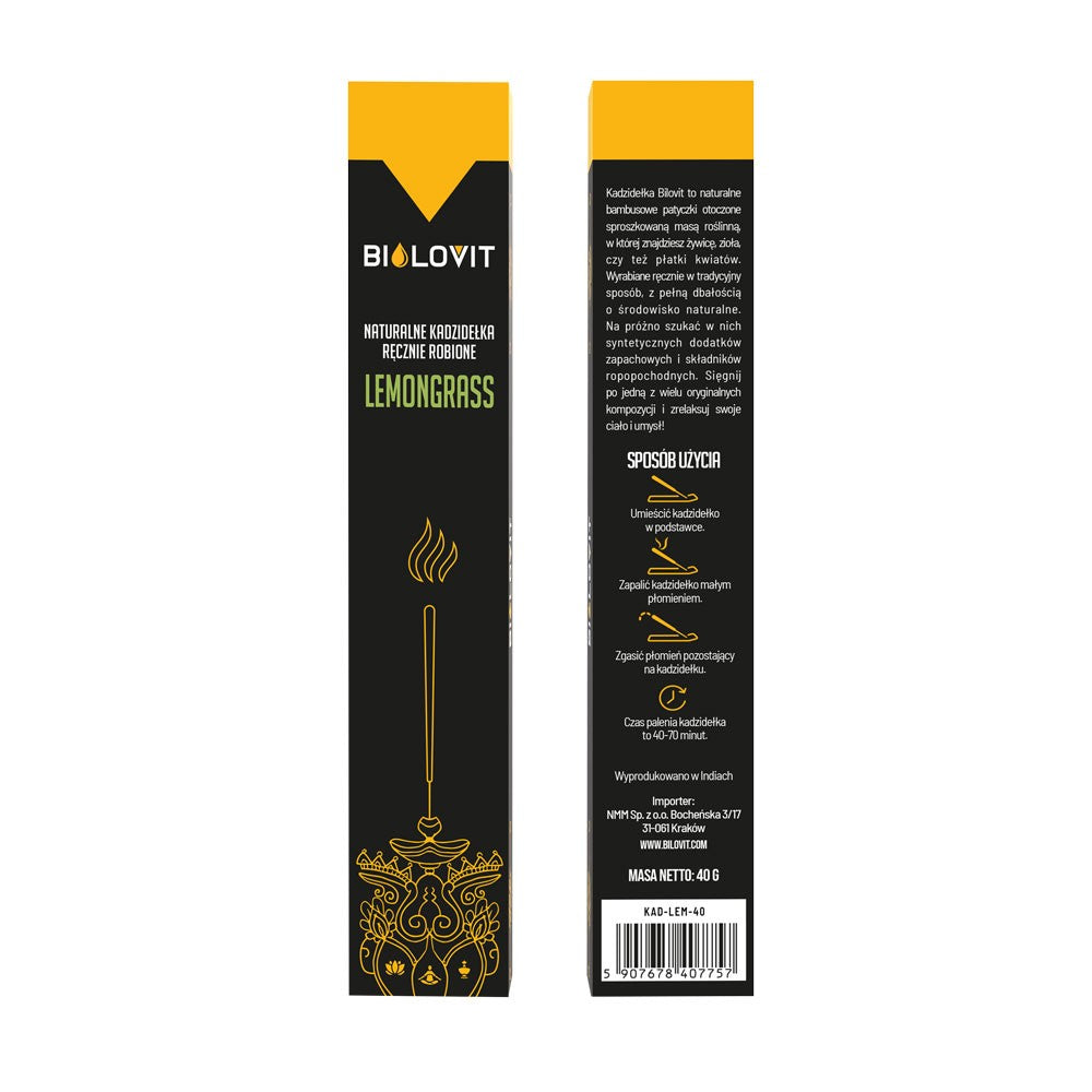 Bilovit natūralios aromatinės smilkalų lazdelės Citrinžolė - 40 g