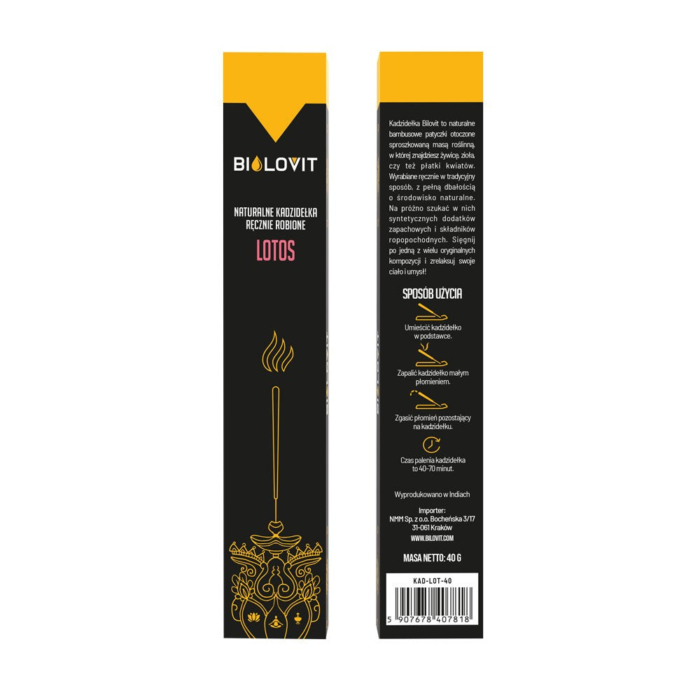 Bilovit natūralios aromatinės smilkalų lazdelės Lotus - 40 g