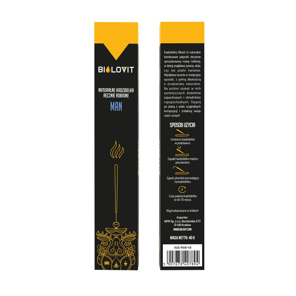 Bilovit natūralios aromatinės smilkalų lazdelės Man - 40 g
