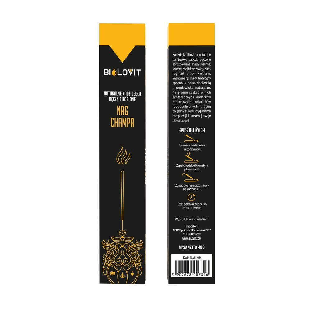 Bilovit natūralios aromatinės smilkalų lazdelės Nag Champa - 40 g
