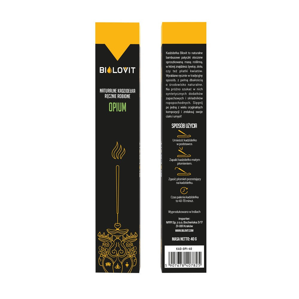 Bilovit natūralios aromatinės smilkalų lazdelės Opium - 40 g