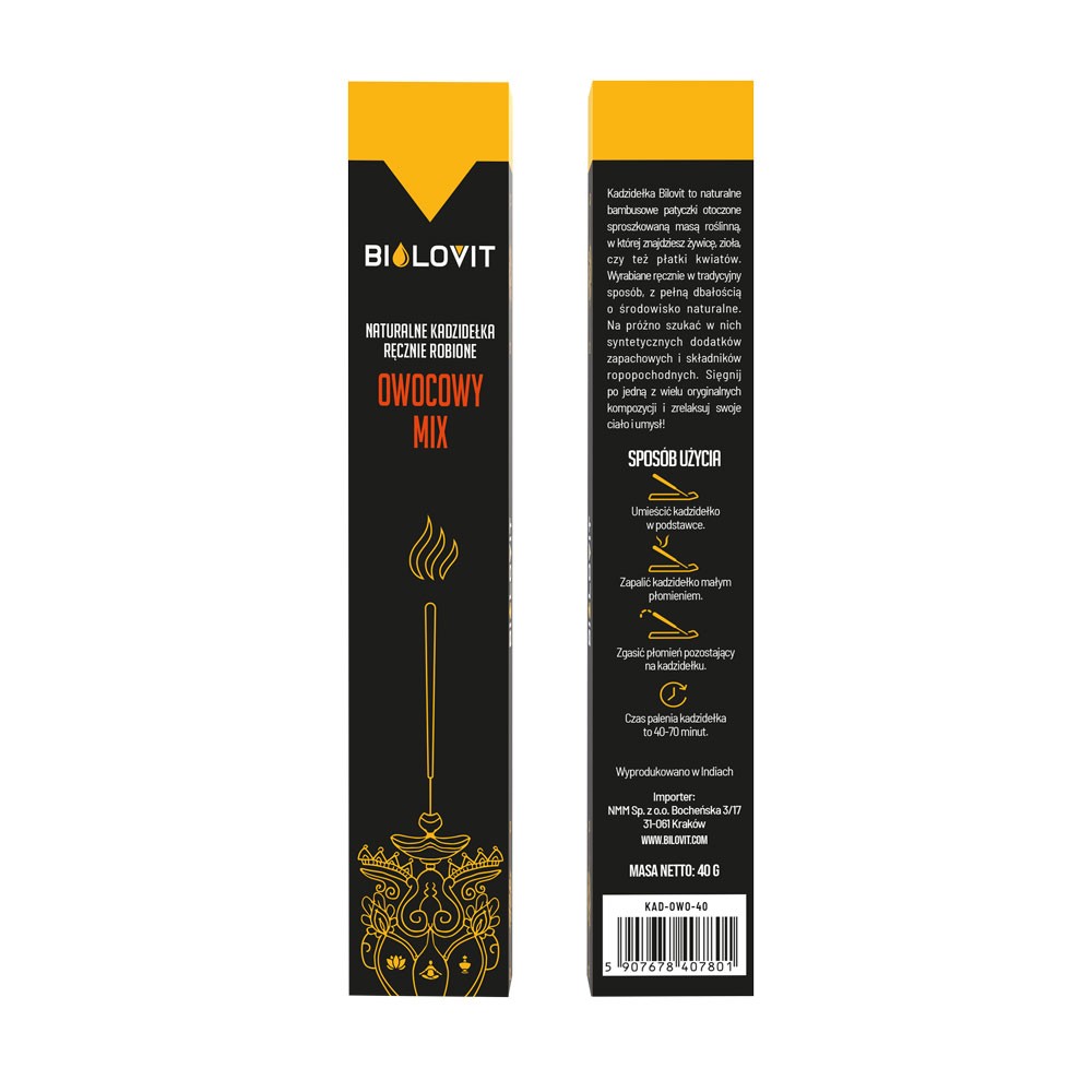 Bilovit natūralios aromatinės smilkalų lazdelės vaisių mišinys - 40 g