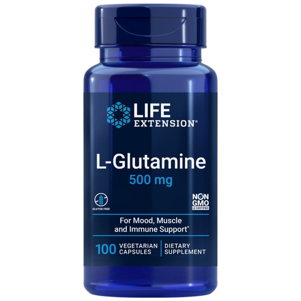 Life Extension L-glutaminas 500 mg - 100 kapsulių