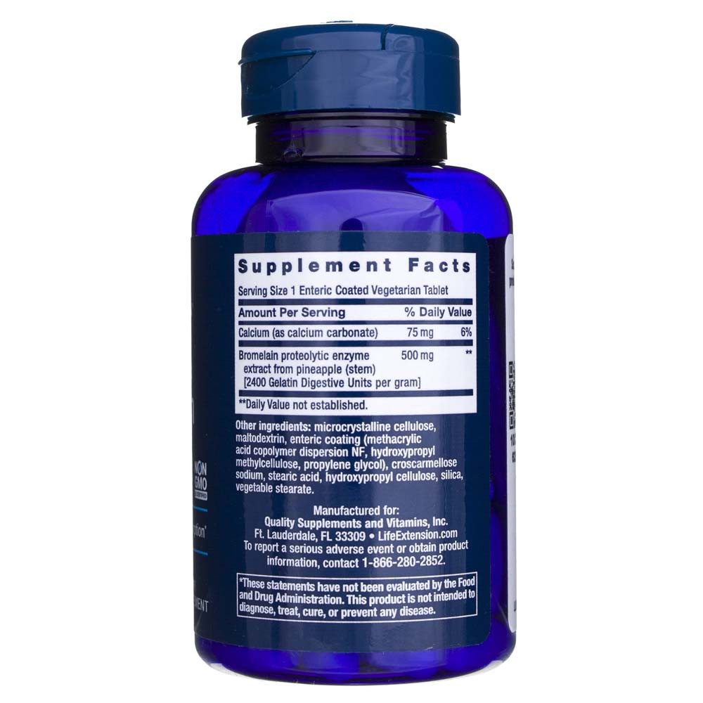 Life Extension specialiai dengtas bromelainas 500 mg - 60 tablečių