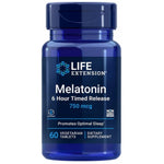Life Extension melatoninas 6 valandų trukmės atpalaidavimas 750 mcg - 60 tablečių - Magnis.lt