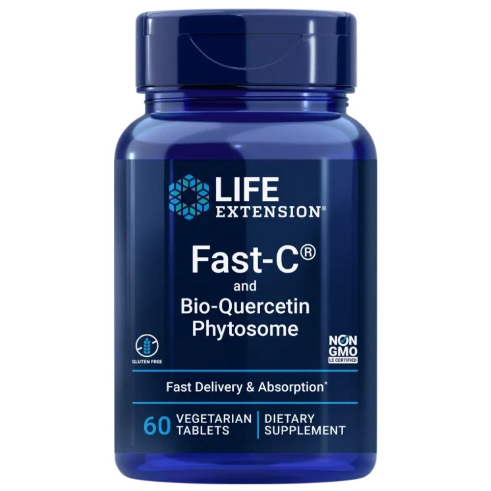 Life Extension Fast-C® ir Bio-Quercetin Phytosome - 60 tablečių
