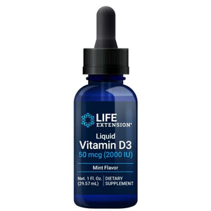 Life Extension vitaminas D3 2000 TV mėtų lašai - 29,57 ml