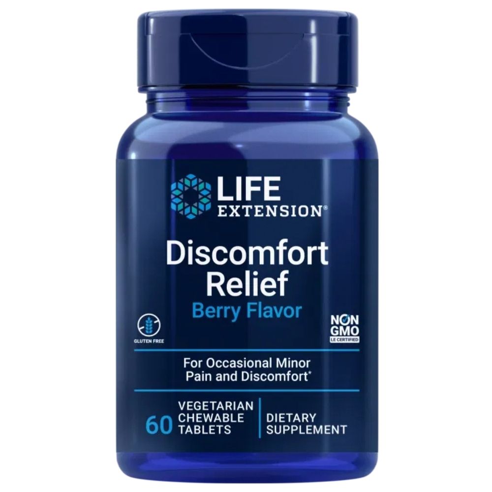 Life Extension Discomfort Relief (uogų skonio) - 60 tablečių