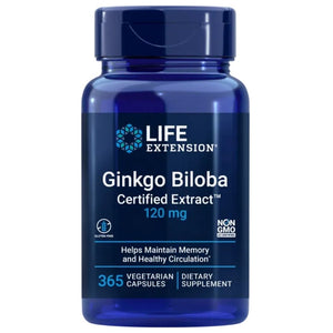 Life Extension Ginkgo Biloba (Ginkgo biloba) 120 mg - 365 kapsulės