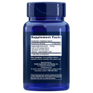 Life Extension Ginkgo Biloba (Ginkgo biloba) 120 mg - 365 kapsulės