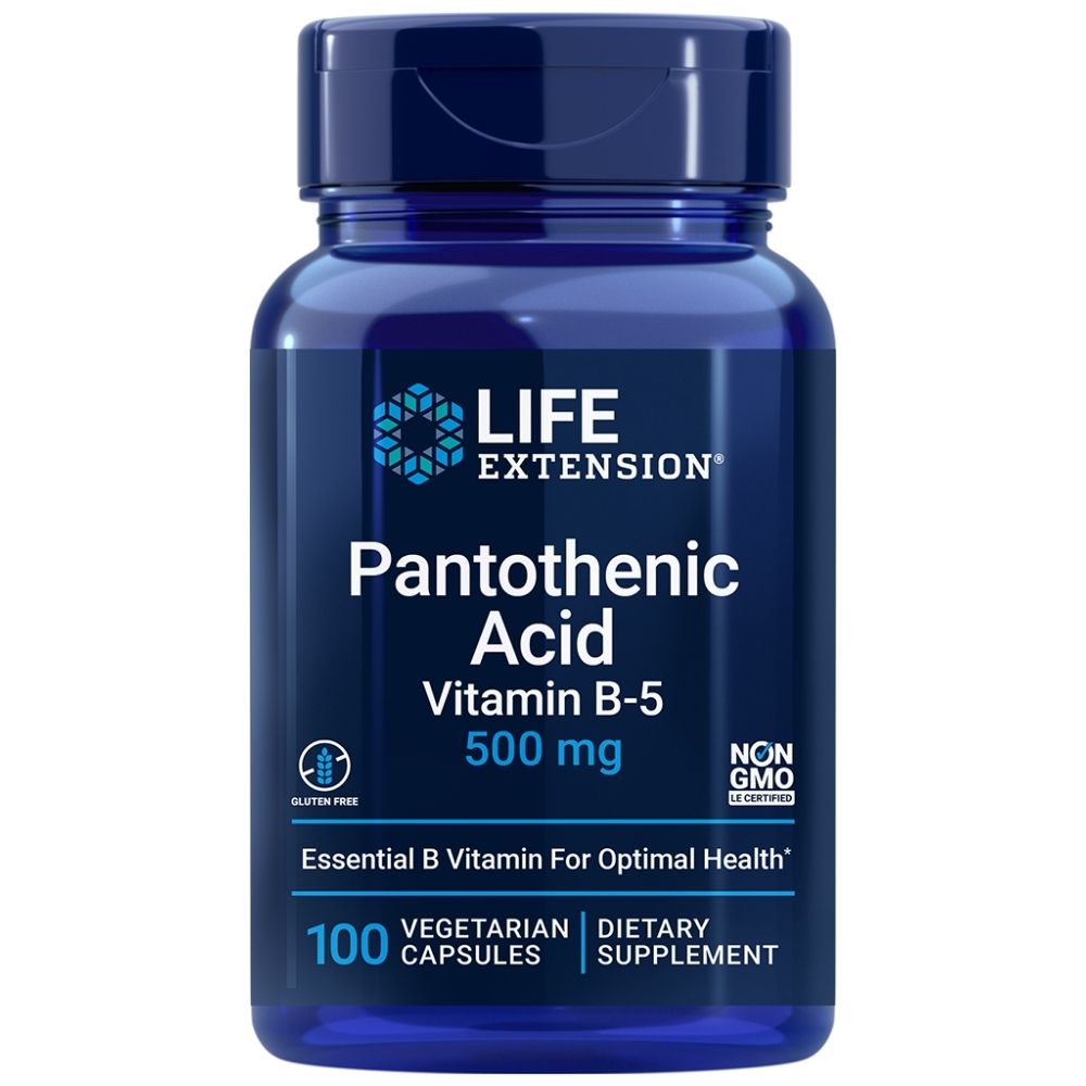 Life Extension Pantoteno rūgštis 500 mg - 100 kapsulių
