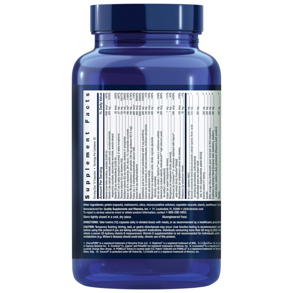 Life Extension Mix Capsules, vitaminų, mineralų, daržovių ir vaisių kompleksas - 360 kapsulių