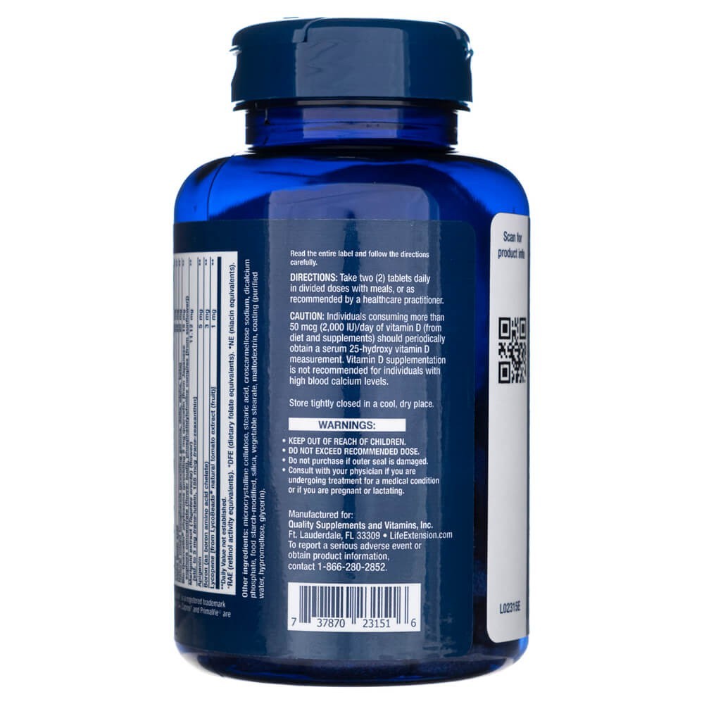 Life Extension Dviejų dienų multivitaminas - 120 tablečių - Magnis.lt