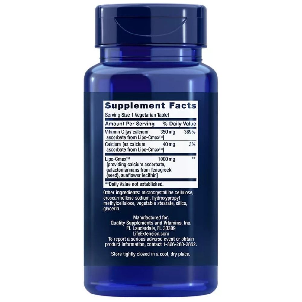 Life Extension vitaminas C, 24 valandų liposominė formulė - 60 kapsulių