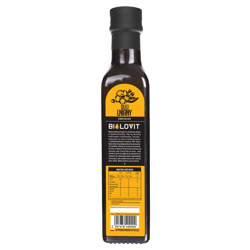 Bilovit šalto spaudimo linų sėmenų aliejus - 250 ml - Magnis.lt