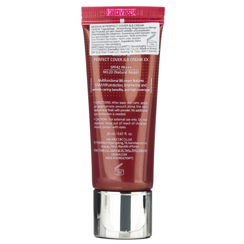 Missha M Perfect Cover B.B kremas SPF 42 PA++ NO.23 Natural Beige - 20 ml