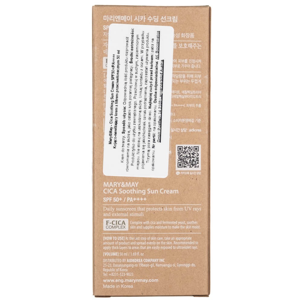 Mary&amp;May CICA raminamasis kremas nuo saulės SPF50+ - 50 ml