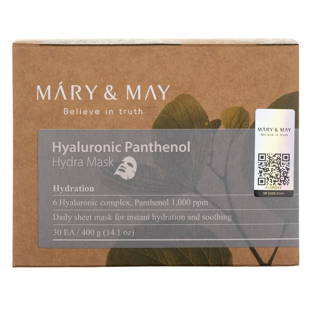 Mary&amp;May Hyaluronic Panthenol Hydra kaukė - 30 vnt.