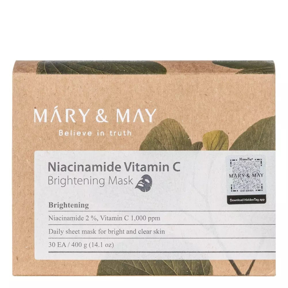 Mary&amp;May skaistinamosios niacinamido ir vitamino C kaukės 30 vnt.