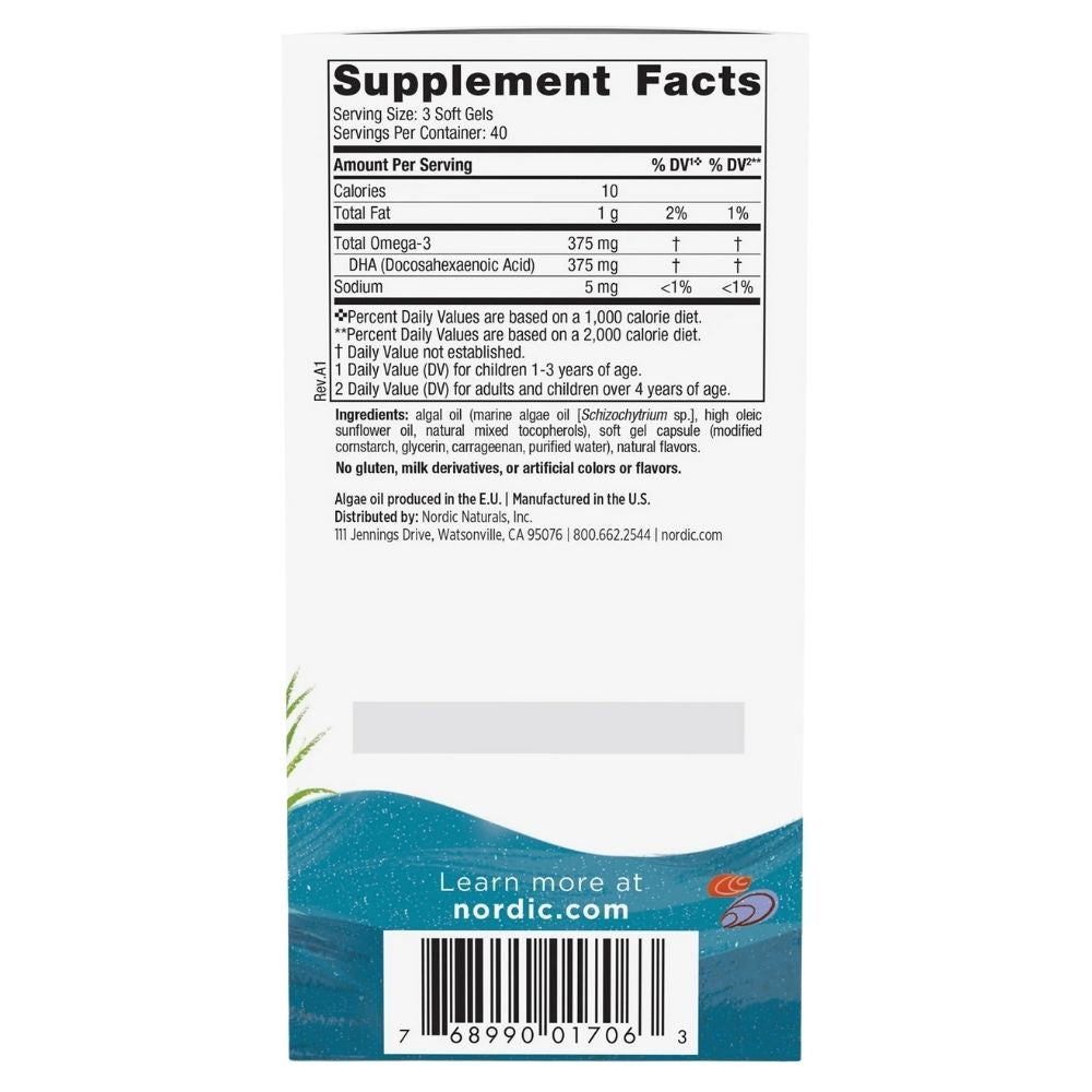 Nordic Naturals DHA vaikamsetarian - 120 mini kapsulių