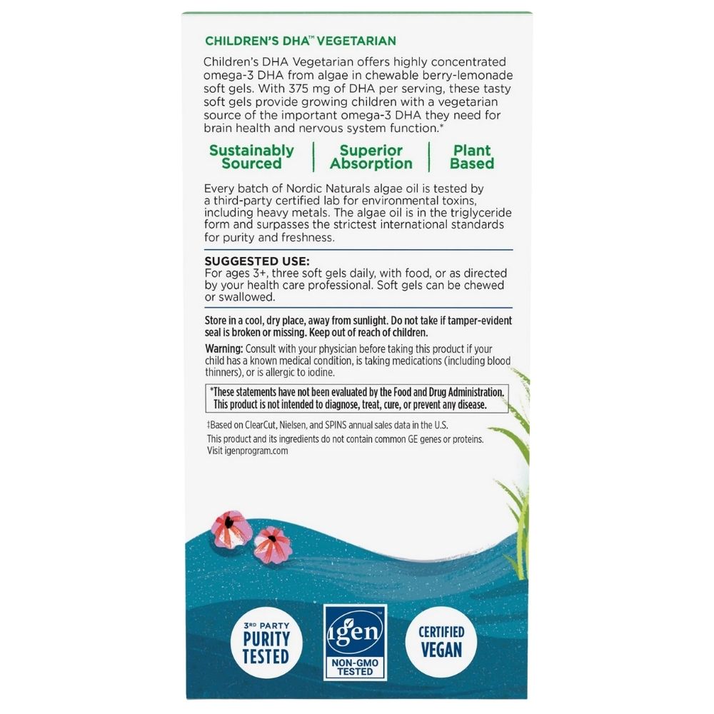 Nordic Naturals DHA vaikamsetarian - 120 mini kapsulių
