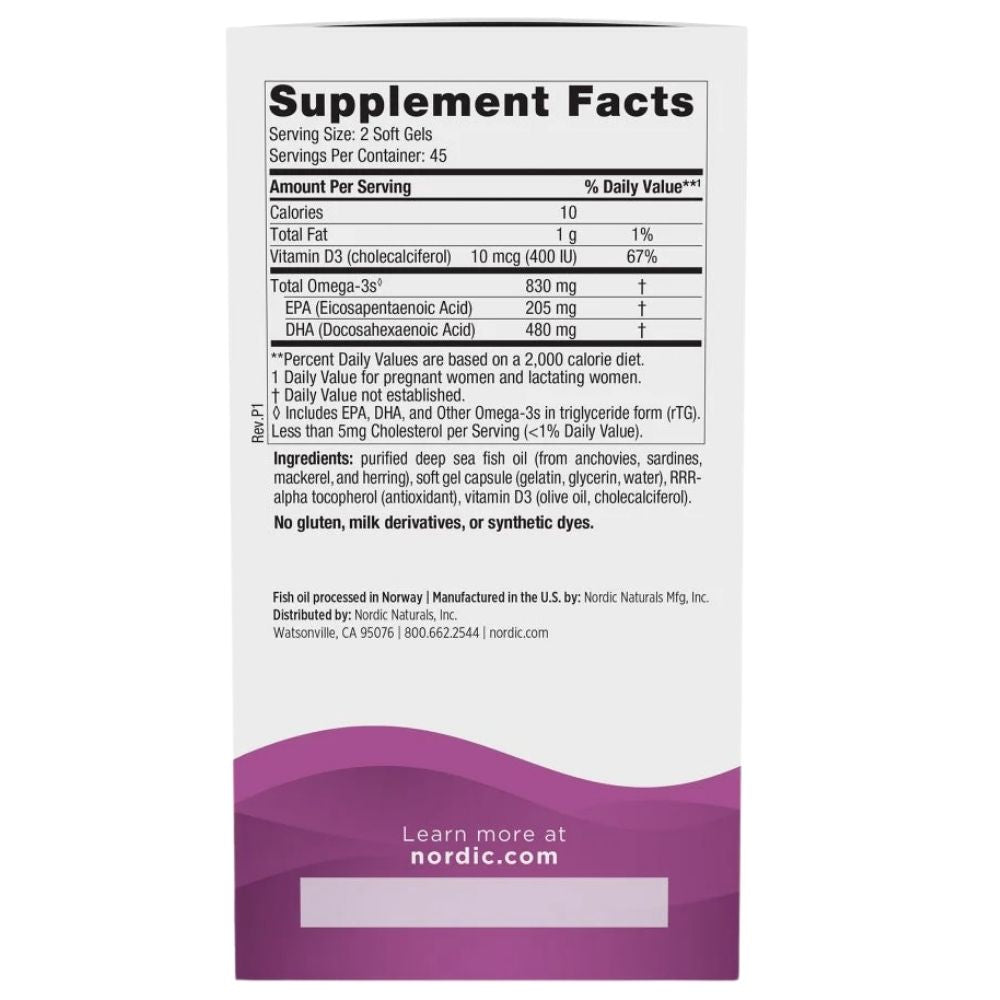Nordic Naturals Prenatal DHA 830 mg - 90 kapsulių