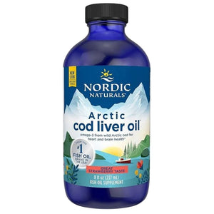 Nordic Naturals Arctic menkių kepenų aliejus braškių - 237 ml