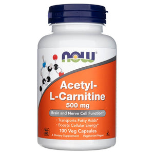 Now Foods acetil-L-karnitinas 500 mg - 100 kapsulių