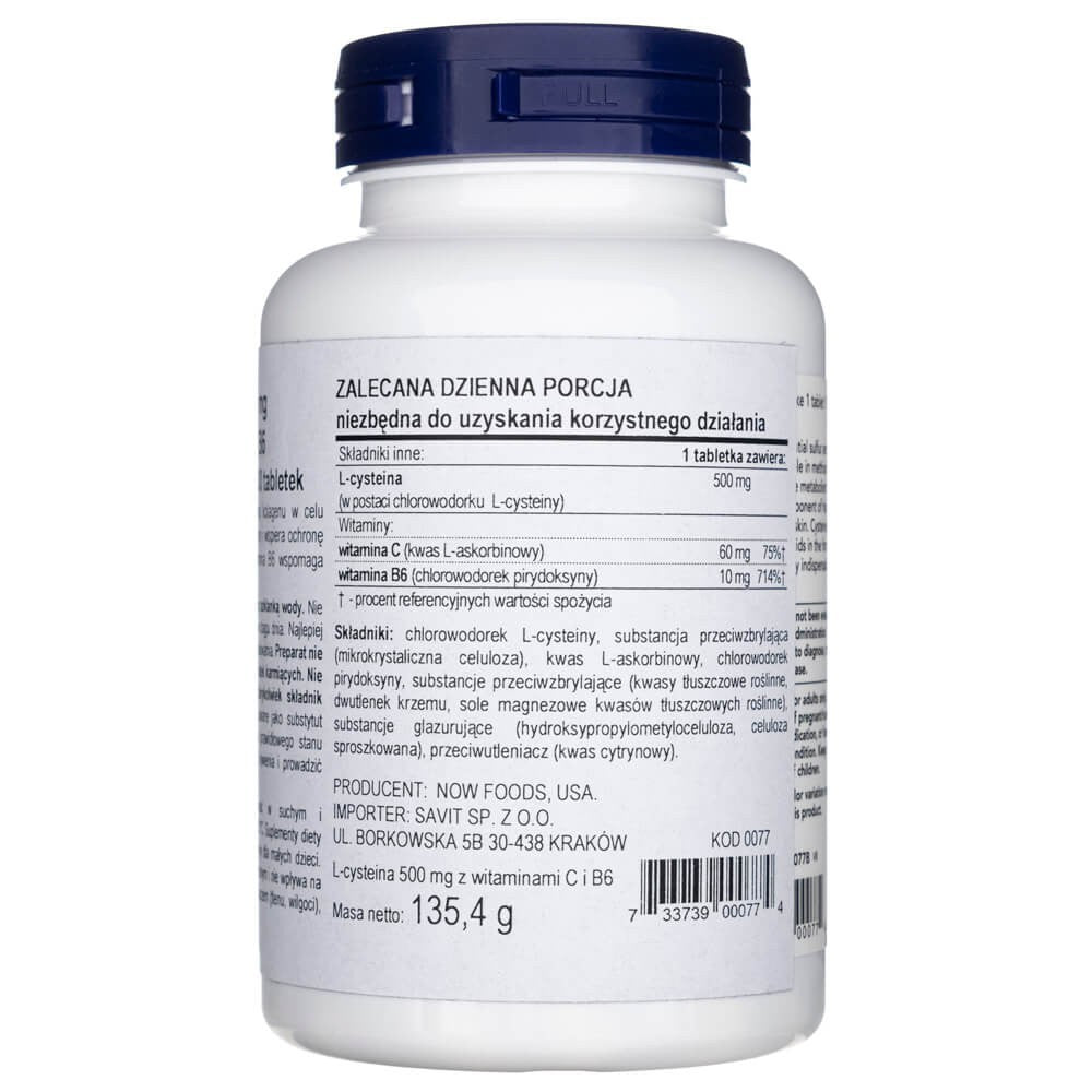 Now Foods L-cisteinas 500 mg - 100 tablečių