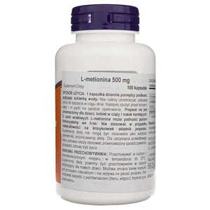 Now Foods L-metioninas 500 mg - 100 kapsulių