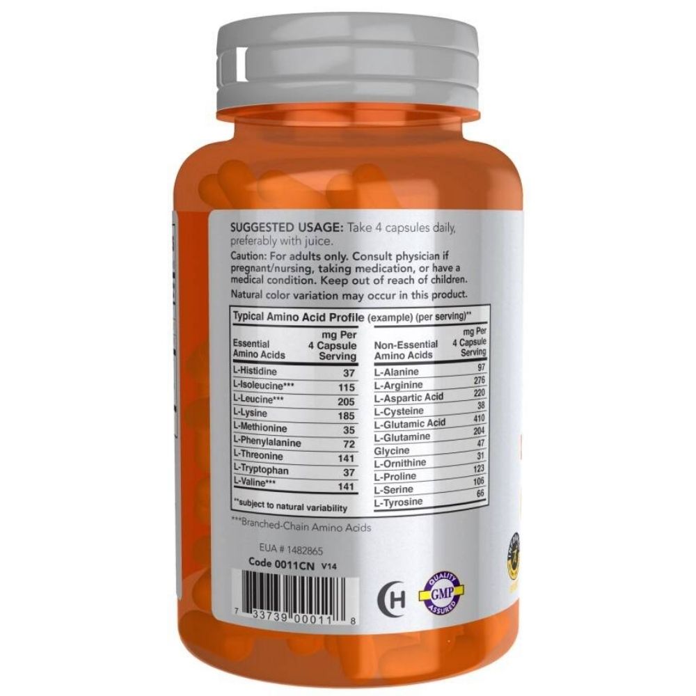 Now Foods Sports Amino Complete, Aminorūgščių kompleksas - 120 kapsulių