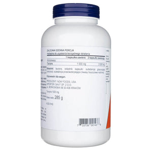 Now Foods Taurinas, dvigubas stiprumas 1000 mg - 250 kapsulių