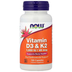 Now Foods vitaminas D-3 ir K-2 - 120 kapsulių - Magnis.lt