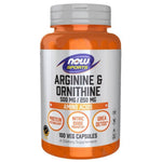 Now Foods L-argininas 500 mg ir L-ornitinas 250 mg - 100 kapsulių