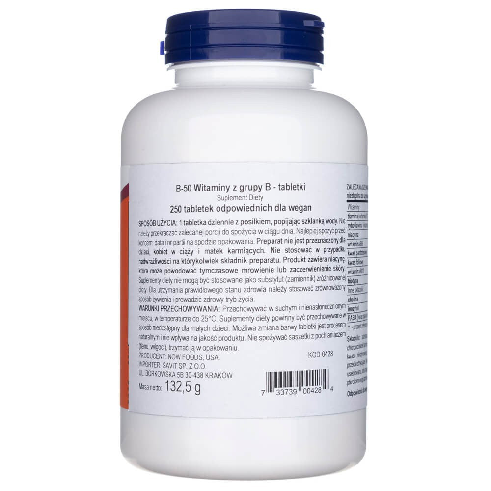 Now Foods B-50 - 250 tablečių - Magnis.lt