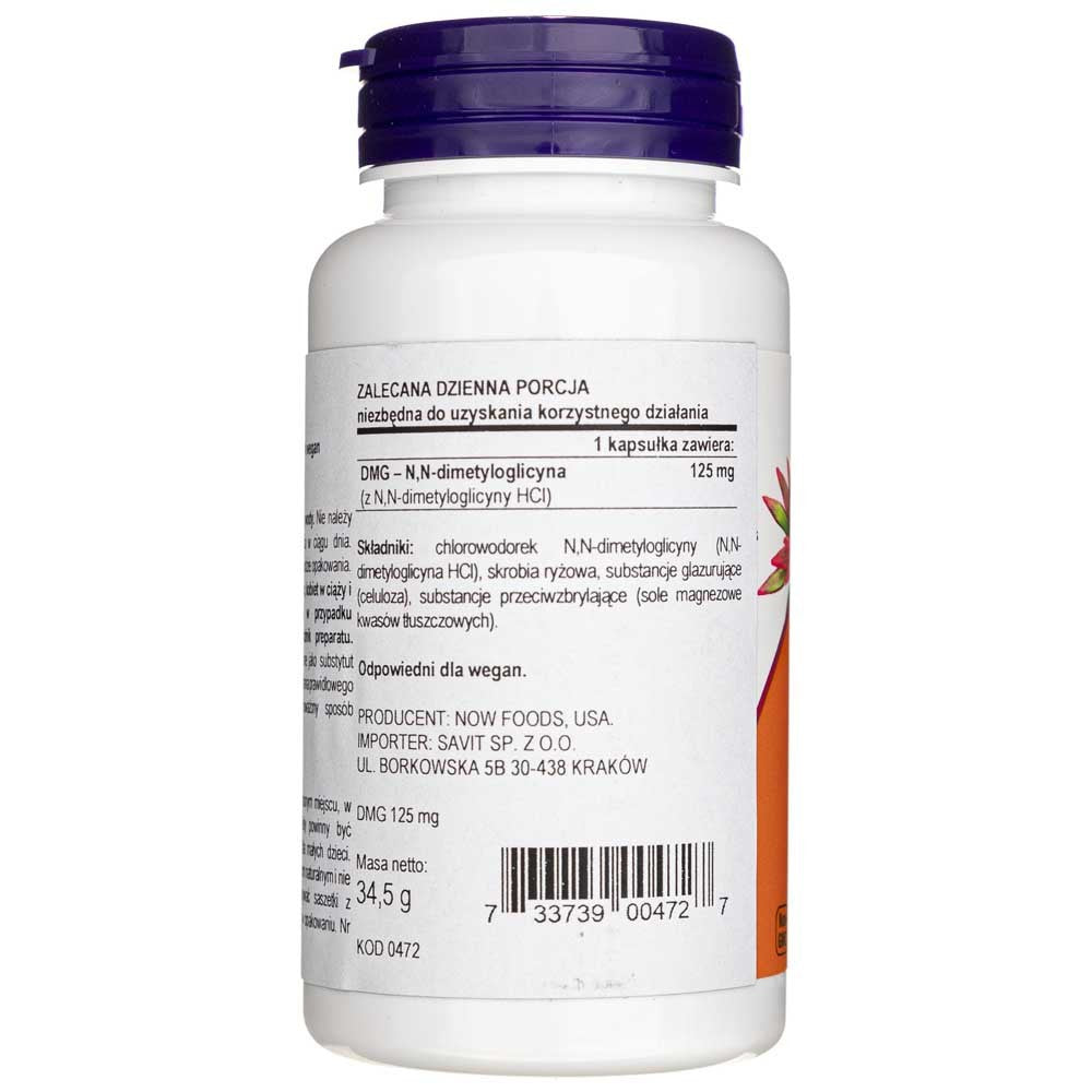 Now Foods DMG 125 mg - 100 kapsulių - Magnis.lt