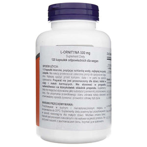 Now Foods L-Ornithine 500 mg - 120 kapsulių