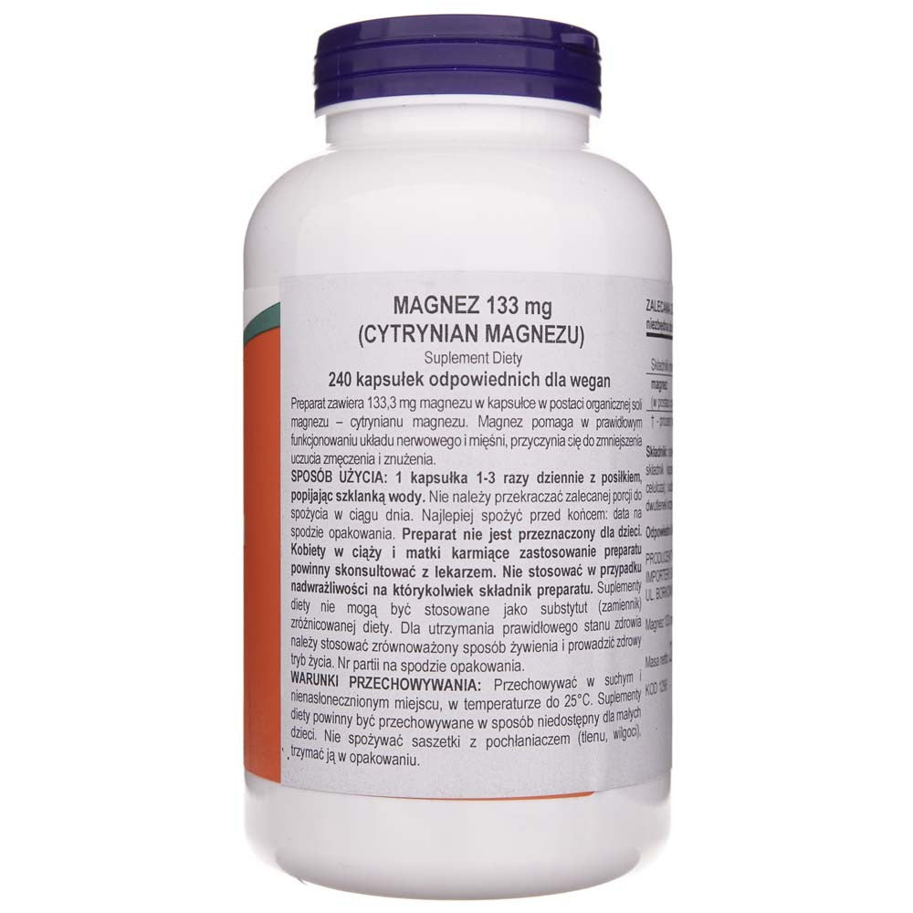 Now Foods magnio citratas 400 mg - 240 kapsulių