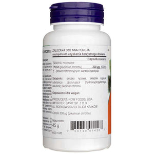 Now Foods chromo pikolinatas 200 mcg - 100 kapsulių - Magnis.lt