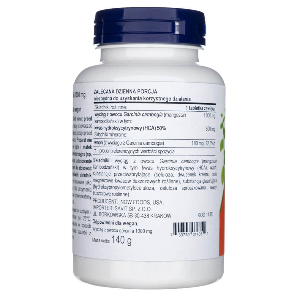 Now Foods Garcinia 1000 mg - 120 tablečių