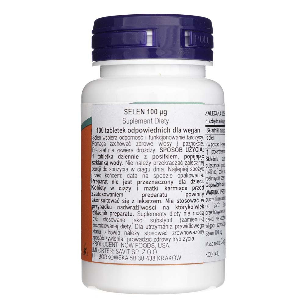 Now Foods Selenas 100 mcg - 100 tablečių