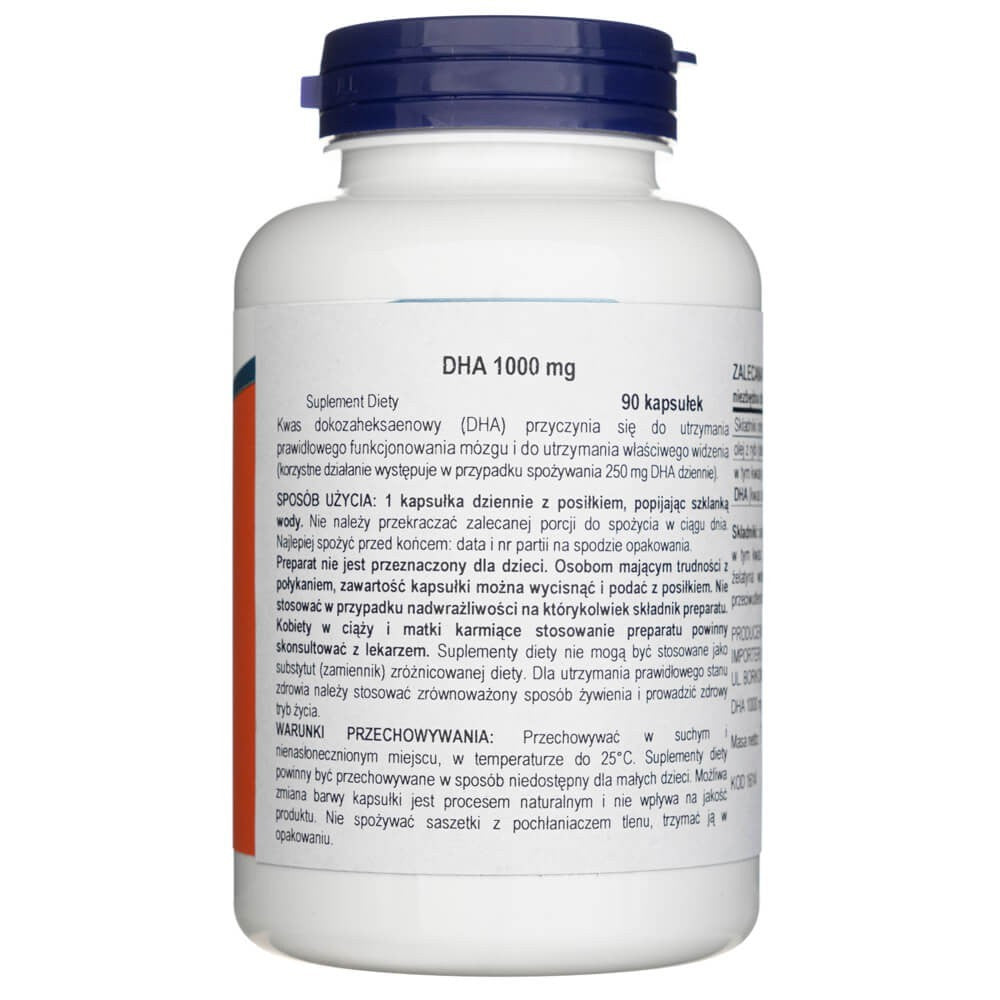 Now Foods DHA-1000 smegenų palaikymas, ypač stiprus - 90 minkštųjų kapsulių