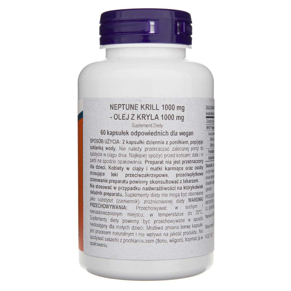Now Foods Neptūno krilis, dvigubo stiprumo 1000 mg - 60 minkštųjų gelių