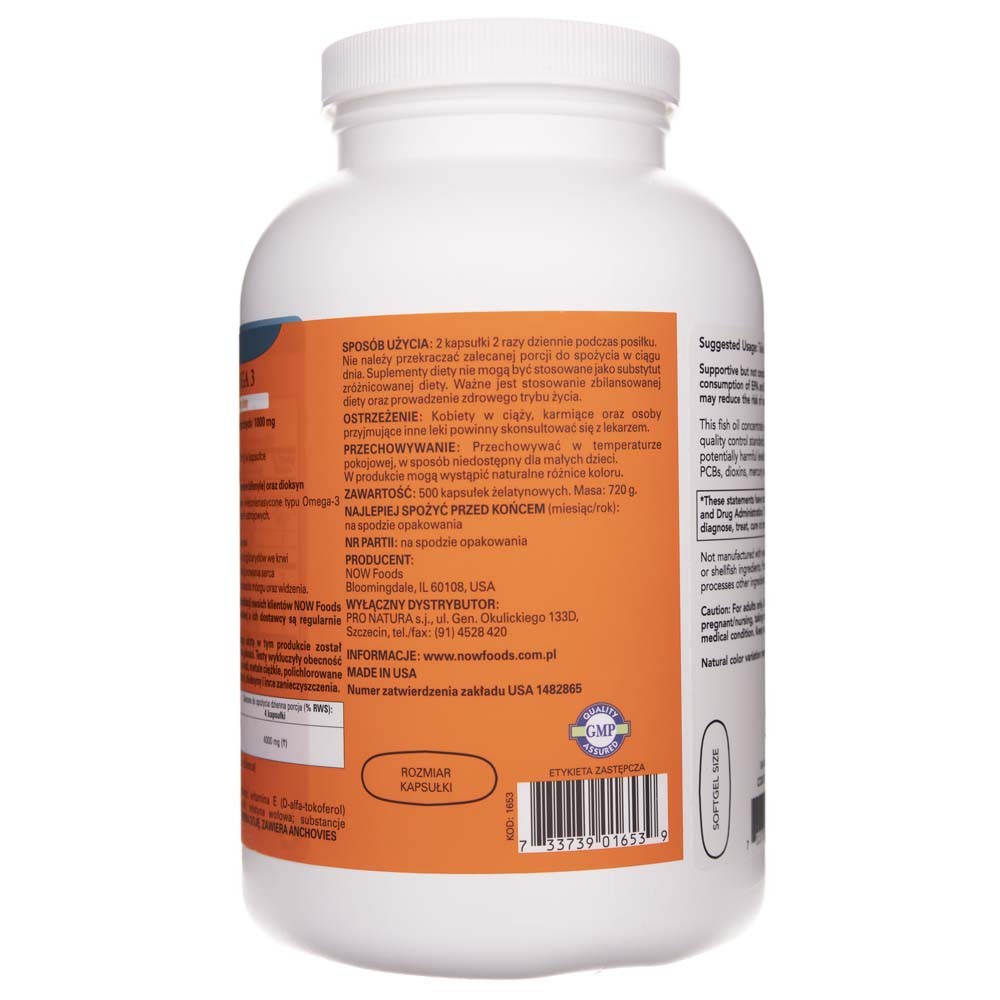 Now Foods Omega-3, 180 EPA / 120 DHA - 500 minkštųjų gelių
