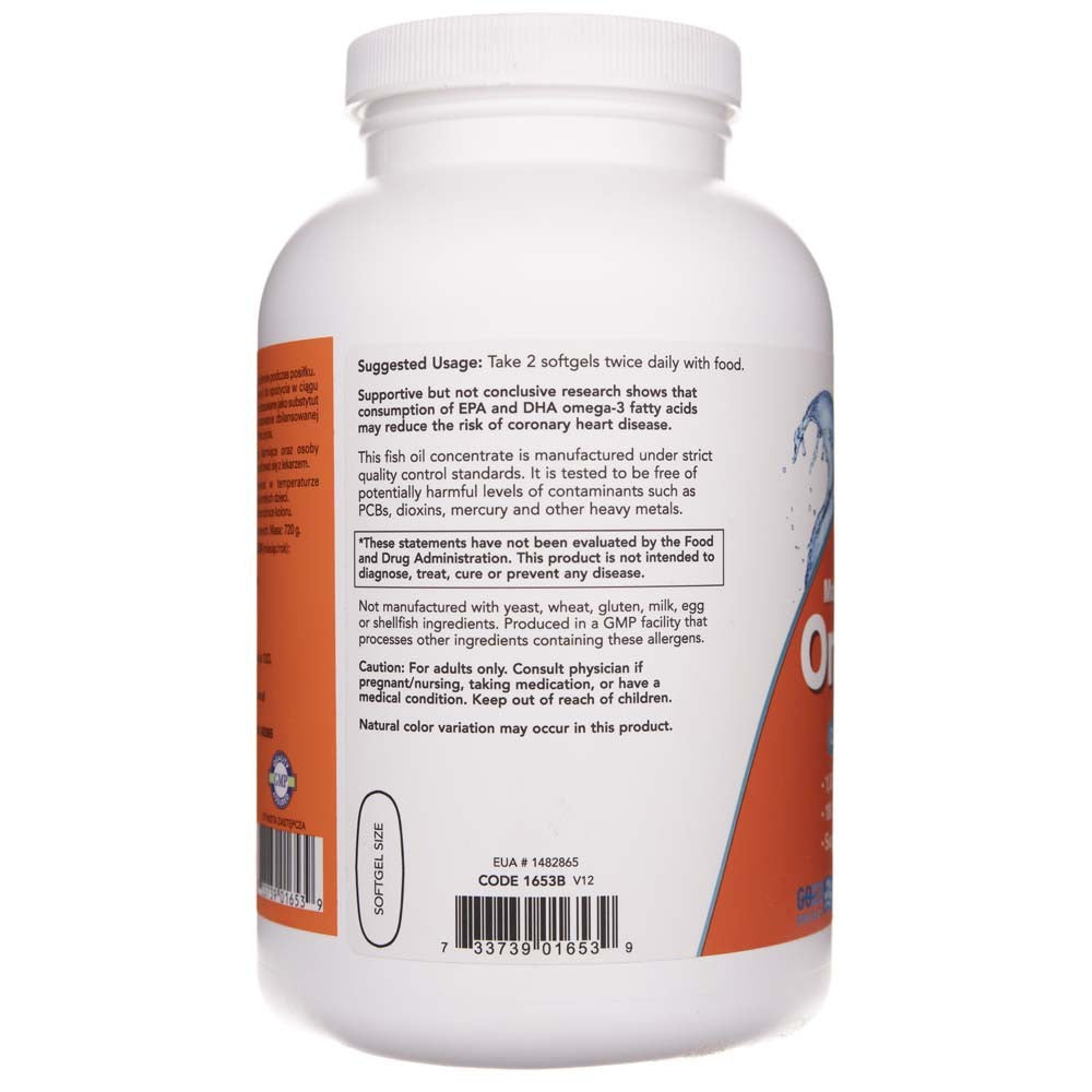 Now Foods Omega-3, 180 EPA / 120 DHA - 500 minkštųjų gelių