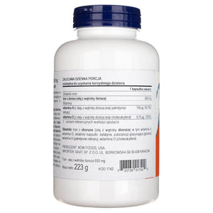 Now Foods menkių kepenų aliejus 650 mg - 250 minkštųjų kapsulių